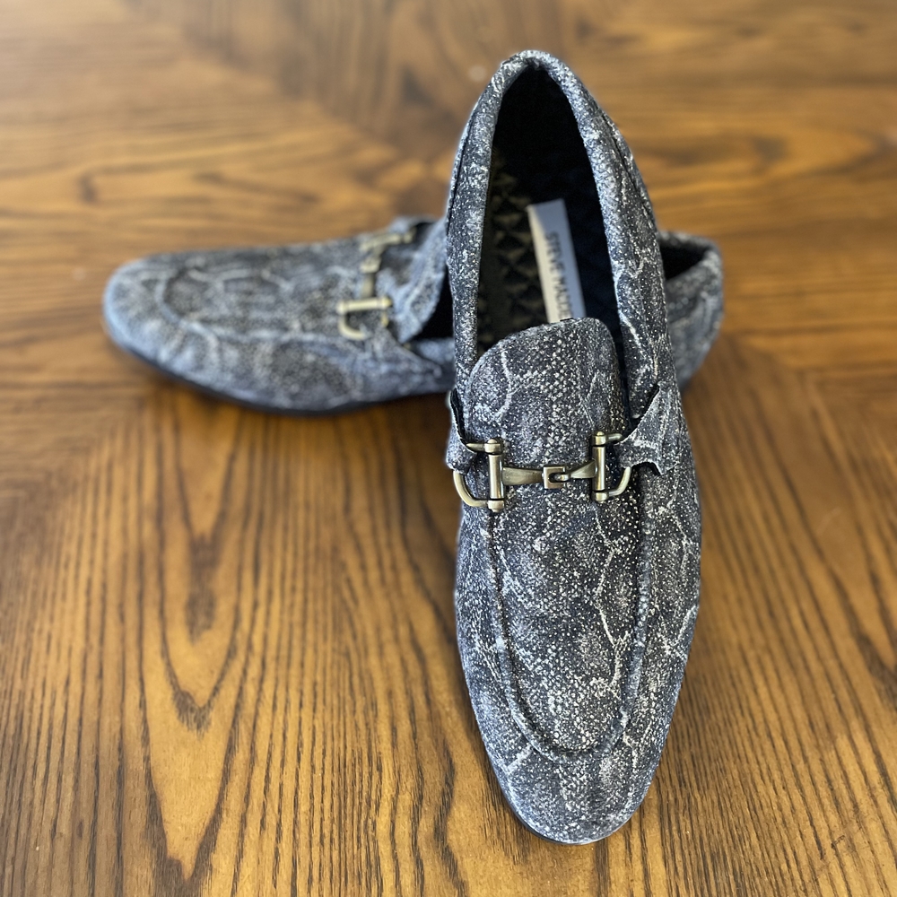 Men's Gray Loafers with Buckle Detail